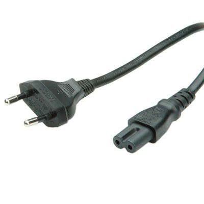 CABLE ALIMENTACION 1,8 M. CONECTOR EUROPLUG - IEC320-C7 NEGRO VALUE (TIPO 8 O DOBLE)