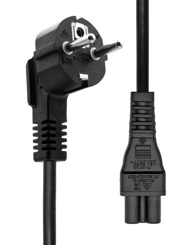 PROXTEND CABLE DE ALIMENTACION EXTERNA SCHUKO-C5  NEGRO 3 METROS