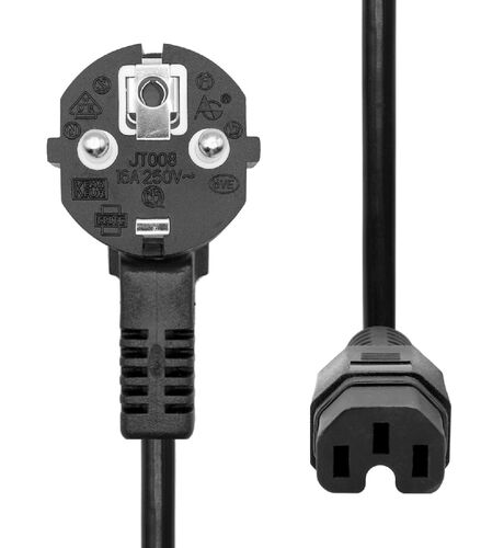 PROXTEND CABLE DE ALIMENTACION EXTERNA SCHUKO-C15 NEGRO 2 METROS