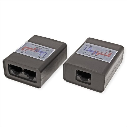 ADAPTADOR RJ45 UTP en  T  Cat. 5e/6/6A, PAR, NEGRO ROLINE