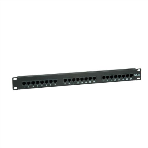 PATCHPANEL CAT-5E UTP 24 PUERTOS RJ45 1U 19 NEGRO VALUE