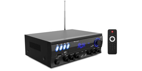 Wiibo Opera 30 Amplificador HiFi Bluetooth 30 + 30W RMS con entrada de 2 Micros. USB y SD