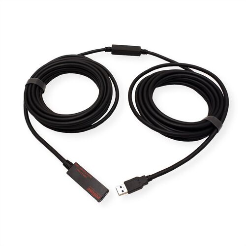 CABLE USB 3.0/3.2 GEN 1 PROLONGADOR ACTIVO 10 METROS NEGRO ROLINE