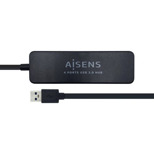 HUB USB 3.0 AISENS 4 PUERTOS  TIPO A/M-4XTIPO A/H, NEGRO, 30CM