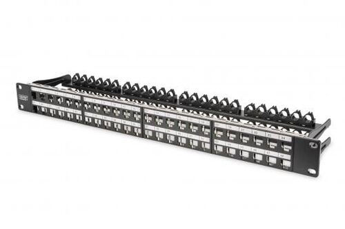 PATCH PANEL MODULAR VACIO SIN CONECTORES 19" 1U 48 CONECTORES NEGRO RAL 9005 DIGITUS