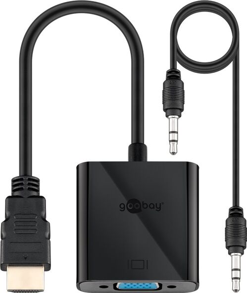 ADAPTADOR HDMI M A VGA H 15 CMS CON AUDIO ESTEREO NEGRO