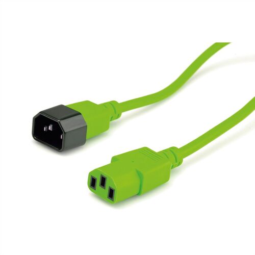 CABLE ALIMENTACION 1,8 M. CONECTOR IEC 320-C14 a IEC 320-C13, CPU A MONITOR, VERDE VALUE