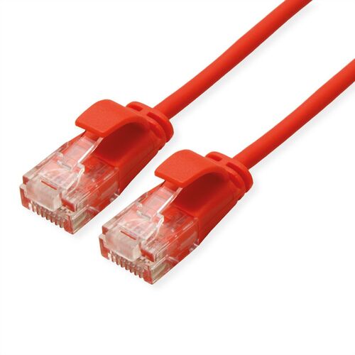 LATIGUILLO RJ45 0,3 M CAT.6A UTP DATA CENTER  LSOH SLIM COBRE ROJO ROLINE