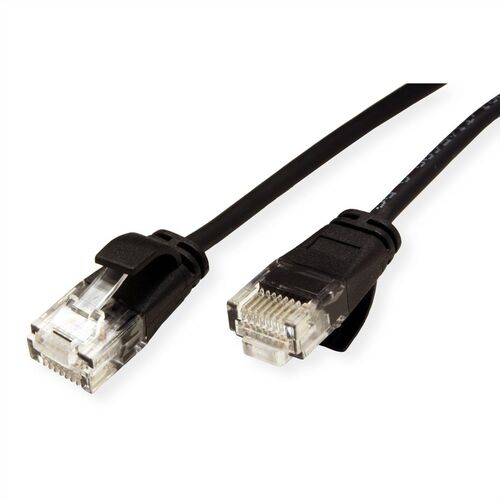 LATIGUILLO RJ45 0,3 M CAT.6A UTP DATA CENTER  LSOH SLIM COBRE NEGRO ROLINE