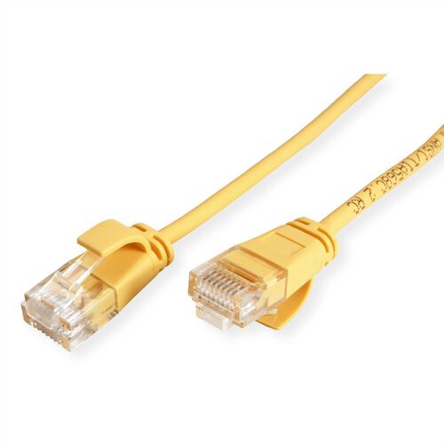 LATIGUILLO RJ45 0,3 M CAT.6A UTP DATA CENTER  LSOH SLIM COBRE AMARILLO  ROLINE