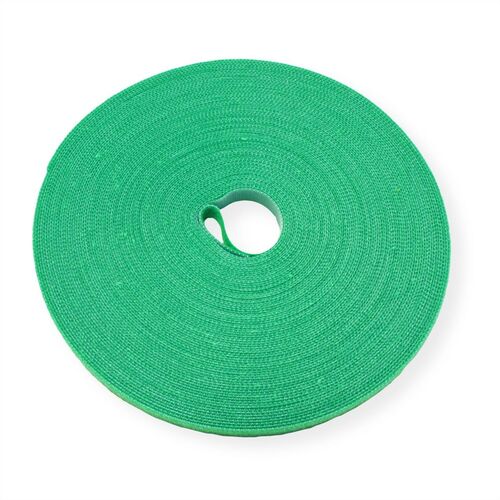 Rollo para organizar/sujetar cables , Ancho 10mm, verde, 25 m VALUE