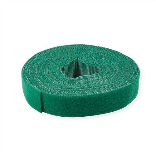 Rollo para organizar/sujetar cables , Ancho 10mm, verde, 25 m VALUE