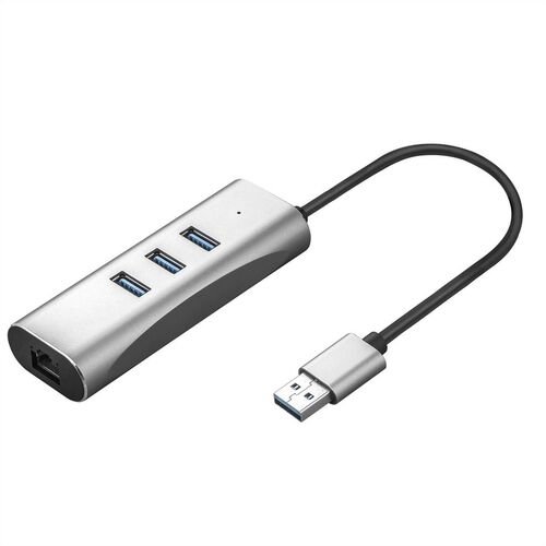 Convertidor  USB 3.2 Gen 1 a   Gigabit Ethernet + Hub  USB 3 Puertos VALUE