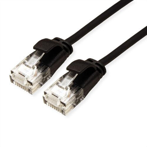 LATIGUILLO RJ45 0,15 M CAT.6A UTP DATA CENTER LSOH SLIM COBRE NEGRO ROLINE