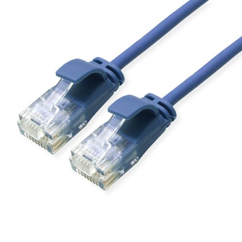 LATIGUILLO RJ45 0,15 M CAT.6A UTP DATA CENTER LSOH SLIM COBRE AZUL ROLINE