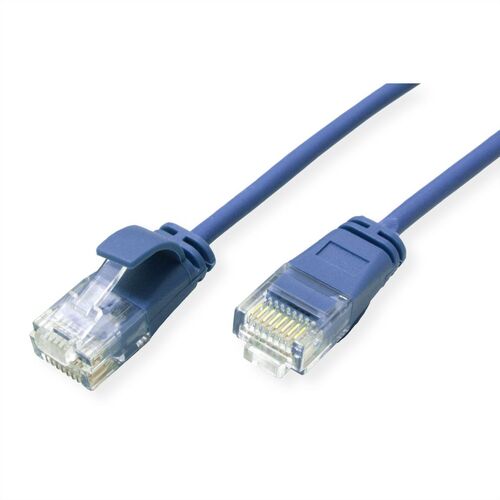 LATIGUILLO RJ45 0,3 M CAT.6A UTP DATA CENTER LSOH SLIM COBRE AZUL ROLINE