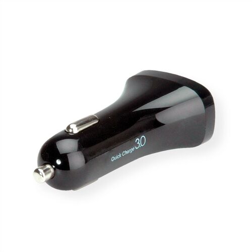 Cargador USB 2 puerto coche,  (1x QC3.0, 1x 5VDC 2.4A), 18W VALUE