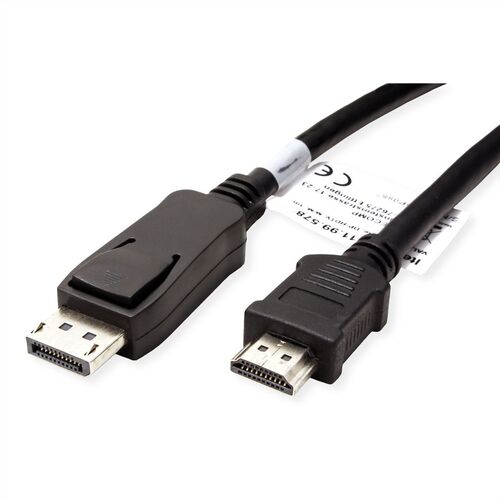 CABLE DISPLAYPORT 1 M, DP - UHDTV (HDMI) , M/M, NEGRO VALUE