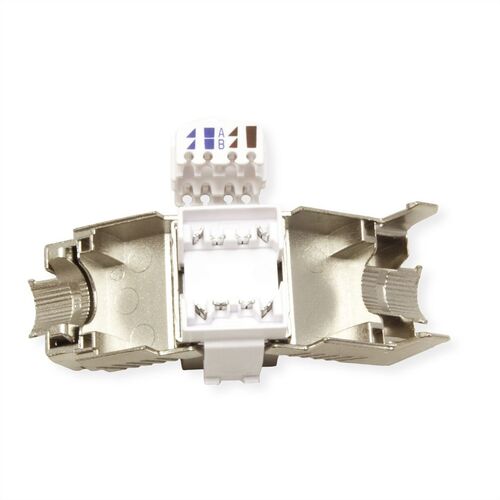 Conector RJ45 Keystone , Cat.8 (Clase I), STP, sin herramientas, plateado ROLINE