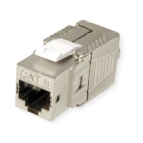 Conector RJ45 Keystone , Cat.8 (Clase I), STP, sin herramientas, plateado ROLINE