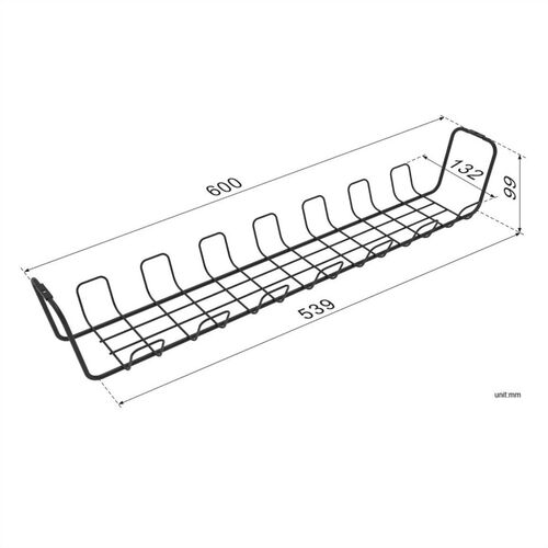 Organizador de cables de rejilla, montaje debajo del escritorio (2 piezas), negro  ROLINE