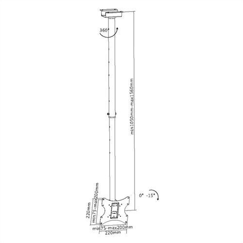 Soporte de techo para LCD/TV, 50 kg  negro VALUE