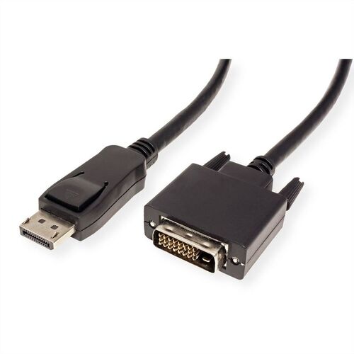 CABLE DISPLAYPORT 3 M , DP M - DVI (24+1) M, 1920 x 1080 / 1920 x 1200 @60Hz (2K, Full HD)NEGRO VALUE