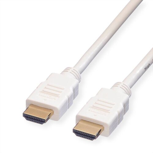 CABLE HDMI 1 M. HDMI M/HDMI M, ALTA VELOCIDAD CON ETHERNET 1080P 2k 3D  BLANCO VALUE