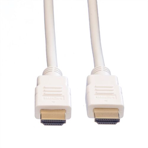 CABLE HDMI 1 M. HDMI M/HDMI M, ALTA VELOCIDAD CON ETHERNET 1080P 2k 3D  BLANCO VALUE