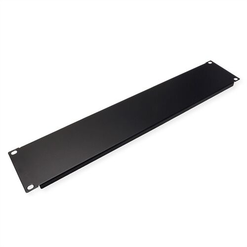 Panel ciego de 19", 2U, metal, negro VALUE