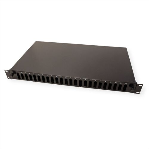 Caja de empalme de 19" vacía 1U, ampliable, 24x SC-DX cuádruple VALUE