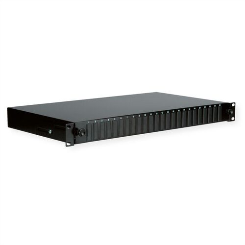 Caja de empalme de 19" vacía 1U, ampliable, 24x SC-DX cuádruple VALUE