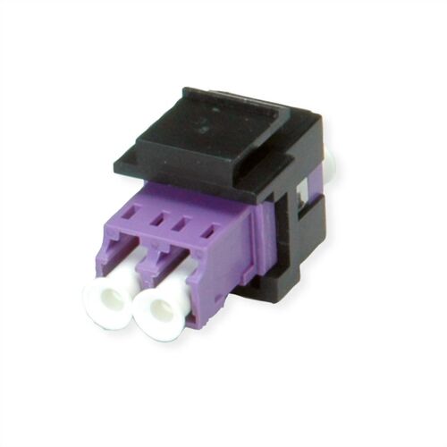 Conector Keystone de fibra óptica, LC/LC dúplex, multimodo, OM4  ROLINE