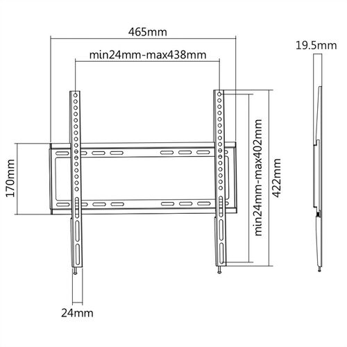 Soporte de pared para TV LCD/Plasma, perfil bajo, negro  VALUE