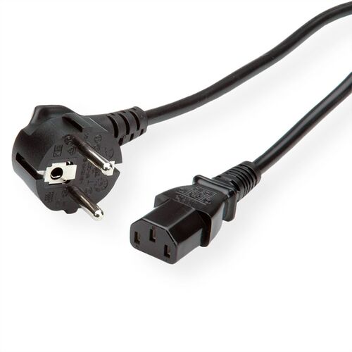 CABLE ALIMENTACION 0,6 M. SCHUKO -IEC320 C13, 10A NEGRO VALUE