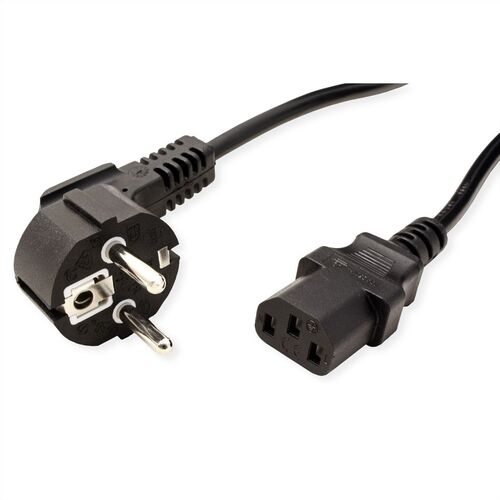 CABLE ALIMENTACION 0,6 M. SCHUKO -IEC320 C13, 10A NEGRO VALUE