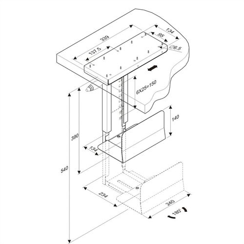 SOPORTE CPU BAJO MESA NEGRO METALICO CON FUNCION DE ROTACION ROLINE