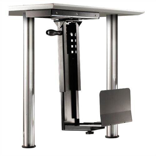 SOPORTE CPU BAJO MESA NEGRO METALICO CON FUNCION DE ROTACION ROLINE