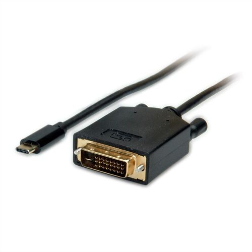 CABLE USB TIPO C 2 M, TIPO C - DVI, M/M, NEGRO VALUE