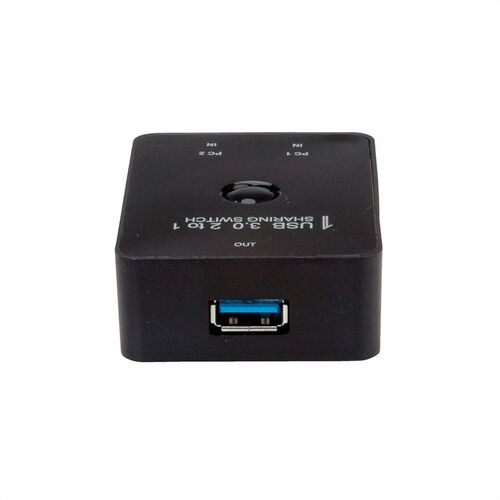 Conmutador Manual USB 3.2 Gen 1 Switch, 2 Puertos, Negro, VALUE