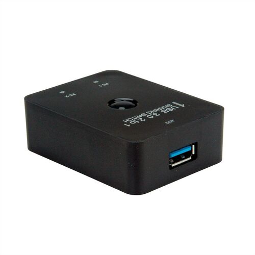 Conmutador Manual USB 3.2 Gen 1 Switch, 2 Puertos, Negro, VALUE