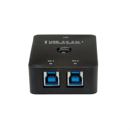 Conmutador Manual USB 3.2 Gen 1 Switch, 2 Puertos, Negro, VALUE