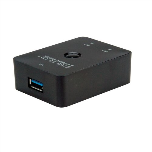 Conmutador Manual USB 3.2 Gen 1 Switch, 2 Puertos, Negro, VALUE