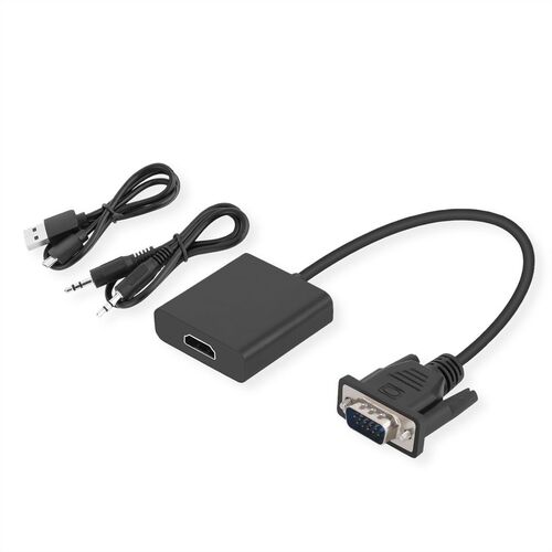 Adaptador de cable, VGA+Audio - HDMI, M/F, 0,23 m STANDARD