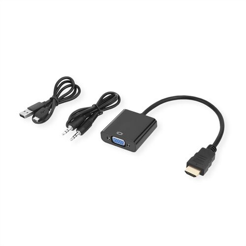 Adaptador HDMI - VGA + Audio, M/H, (estéreo), 0,23 m STANDARD