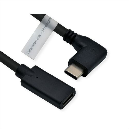 Cable USB Tipo C , 2 M., cable de extensión C-C (modo DP Alt) 4K solo Datos/Video , M/H, negro,  ROLINE