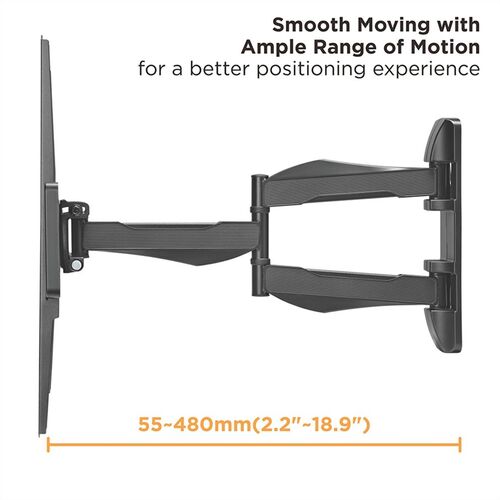 Soporte de TV de pared articulado sólido, hasta 177,8 cm (37" - 70"), negro VALUE