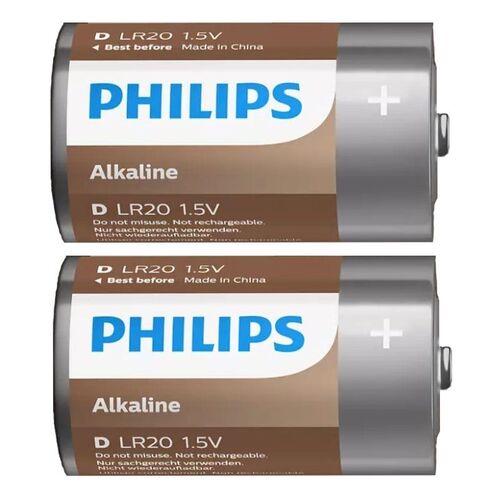 Philips Pilas Alcalinas LR20/ D  1.5V Blister 2 uds