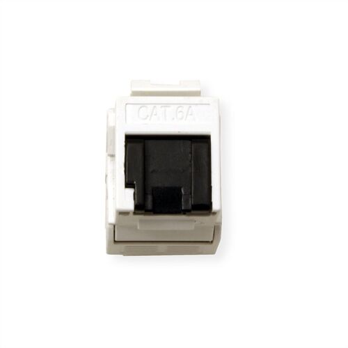 Conector  Cat.6A (Clase EA) Keystone, RJ-45, UTP, sin herramientas, plateado, blanco VALUE