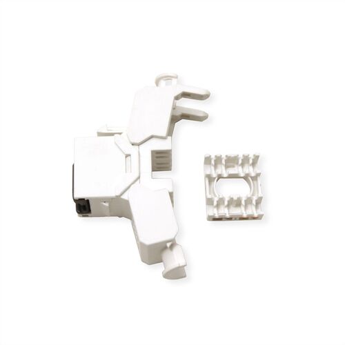 Conector  Cat.6A (Clase EA) Keystone, RJ-45, UTP, sin herramientas, plateado, blanco VALUE